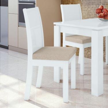 Imagem de Conjunto 2 Cadeiras Athenas Móveis Lopas Branco/Rinzai Bege