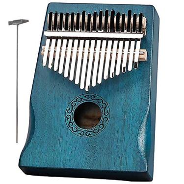 Imagem de Piano de dedo Kalimba de 17 teclas, piano de dedo de polegar de bolso Marimba, instrumento musical com martelo de afinação instrumento musical de oração em casa, (18 cm x 13 cm) huawenlanse