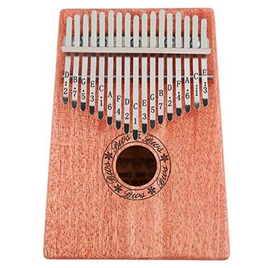 Imagem de Piano de polegar Kalimba de 17 teclas, corpo de madeira maciça de mogno, xilofone portátil Mbira Sanza, piano de dedo para amantes da música, (18 cm x 13 cm) mogno