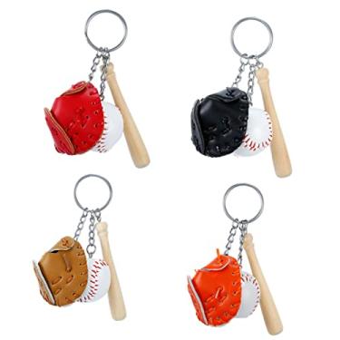 Imagem de TENDYCOCO 4 pçs chaveiro de beisebol carro luva de beisebol chaveiro saco de festa recheios para crianças pulseiras de beisebol para, Conforme mostrado., 11x3.5cm