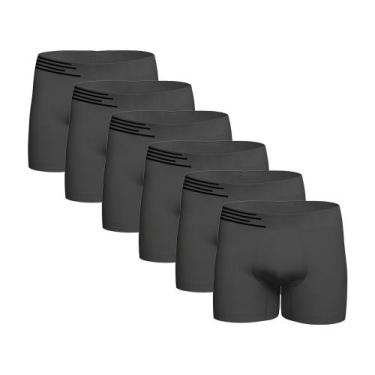 Imagem de Kit Com 6 Cuecas Boxer Microfibra Up Underwear 436 Cinza - Qlc Sport