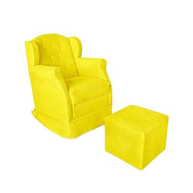 Imagem de Poltrona de Amamentação Balanço Com Puff Platinum Decor (Amarelo)
