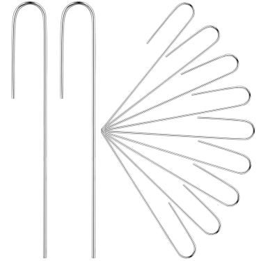 Imagem de Pelopy 100 peças de tubos de gotejamento de irrigação grampos de paisagem 12 cm em forma de J pinos de gramado galvanizados para tubos de gotejamento (tubos de gotejamento de até 1,27 cm)