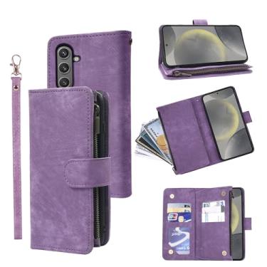 Imagem de Capa carteira compatível com Samsung Galaxy S24 Plus S24+ 5G e capa carteira flip de couro vintage premium com suporte para cartão de crédito para celular Galaxy S24plus 24S + S 24 24+ mulheres homens