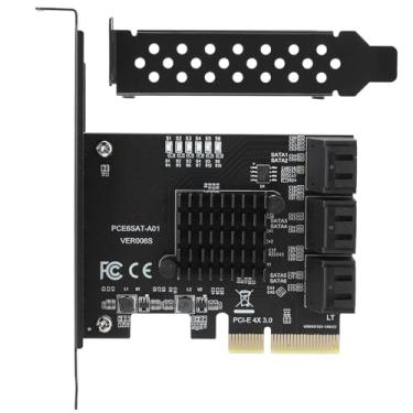 Imagem de Placa De Expansão, Placa De Expansão PCI Express De Controlador De 6 Gbps Com Suporte Baixo 4 Portas PCI-E X1 Para Placa De Controlador 3.0