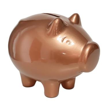 Imagem de Genérico, Cofrinho para guardar moedas Cofre Porquinho Porco Cerâmica Poupança Cobre