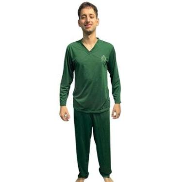 Imagem de Pijama Masculino Manga Longa Bella Fiore Calça Comprida Roupa De Dormir Linha Noite Inverno-Masculino