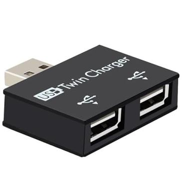 Imagem de BUBUCAM Mini hub USB 2.0 com 2 portas, divisor USB 2.0, kit conversor para celular, PC, computador, tablet, mouse e teclado