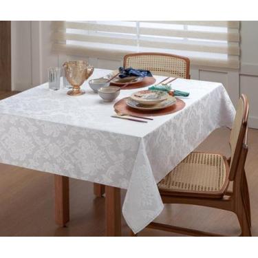 Imagem de Toalha De Mesa 2,20 Metros Jacquard Branca 6 Lugares - Beatriz Enxovai