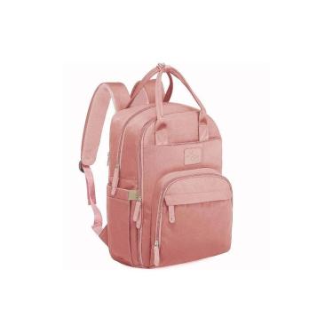 Imagem de Bolsa Mochila Maternidade Donna Laço Bebê LB Kyara Rosa Quartz