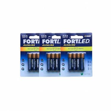 Imagem de Pilha Alcalina AAA de Alta Performance 12 Unidades - FORTLED