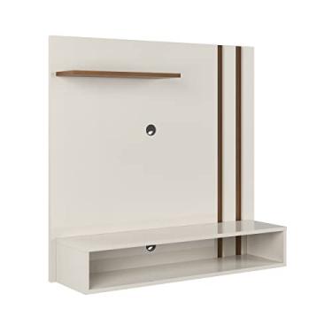 Imagem de Painel Suspenso Para TV Smart 32 Polegadas Com Nicho/Prateleira/Sala/Quarto (OFF WHITE FREIJÓ)