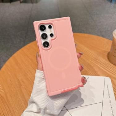 Imagem de Capa para Samsung Galaxy S24 Plus Ultra Proteção Carregamento sem fio Candy Color Frosted Bumper Cover, rosa areia, para S24Plus