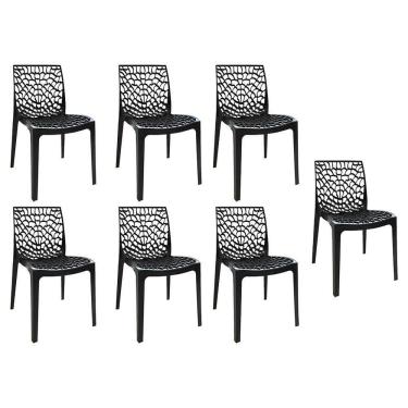 Imagem de Kit 7 Cadeiras Gruvyer Preta