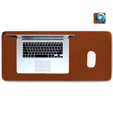 Imagem de Desk Pad 50x30 Mesa Computador Notebook Couro prt - GENERTOY, CARAMELO