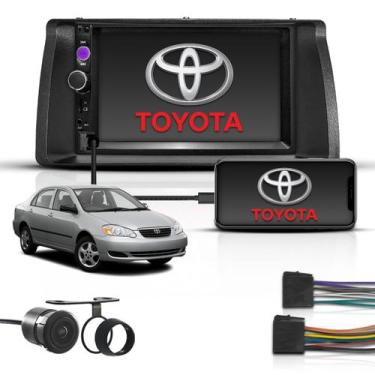 Imagem de Kit Central Multimídia Mp5 2 Din Bt Espelha Toyota Corolla - First Opt