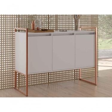 Imagem de Buffet Industrial 3 Portas Branco Cobre Conjunto 2 Unidades