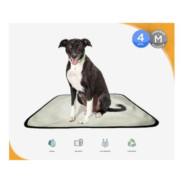 Imagem de Kit 4 Tapetes Higiênicos Lavável Canino Cães Cachorro 60x80 - SHELBY M