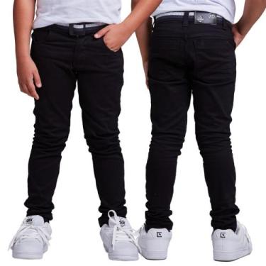 Imagem de Calça Jeans sarja Masculina Infantil Meninos - Volgue, Preto, 08