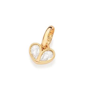 Imagem de Pingente banhado ouro 3x 24k 18k e 22k  feminino coraçâo cravejado ped