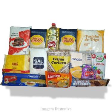 Imagem de Cesta Básica De Alimentos Bom Custo Benefício - 14 Itens - São Rubens