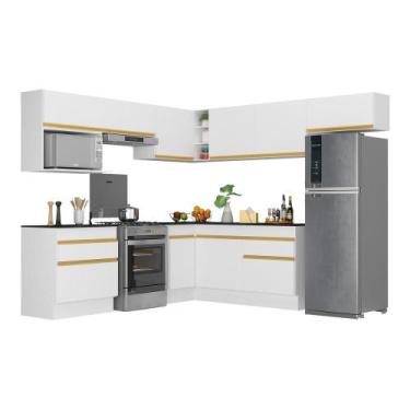 Imagem de Armário de Cozinha Completa de Canto com Rodapé Veneza Multimóveis V21