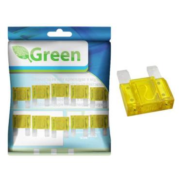 Imagem de 10x Fusível Automotivo Lâmina Grande Kit C/10 Peças 20amp - GREEN, 045