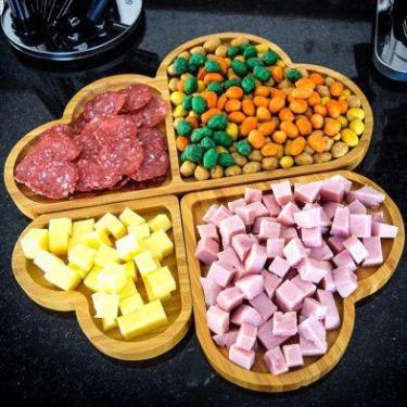 Imagem de Bandeja Petisqueira Coração Tábua Madeira Bambu 4 Divisões - Art House