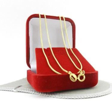 Imagem de Corrente Masculina 60Cm 1Mm Largura Folheada Ouro Cr171 - Wnbijouteria