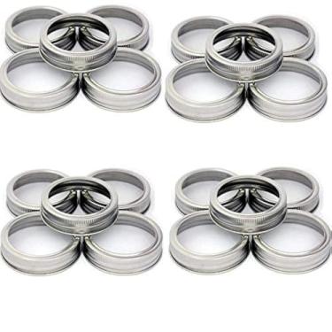 Imagem de Anéis/pulseiras de reposição Mason Jar, duráveis e à prova de ferrugem, anéis/anéis de metal para jarro maçon, pote de bola, potes de conservação, armazenamento, Set of 20 wide mouth