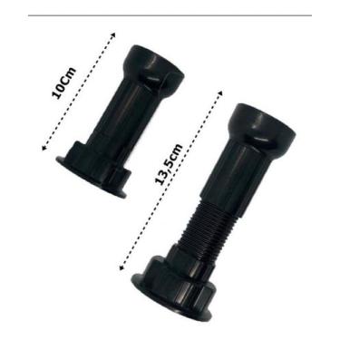 Imagem de Kit Com 4 Pés Cozinha/armário Plástico 10 A 13,5cm - FERRAGENS, Preto