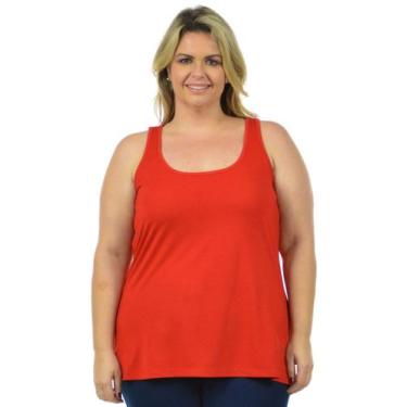 Imagem de Regata longa londres plus size fenomenal(sem elasticidade), Vermelho, 