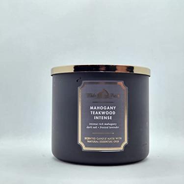 Imagem de Bath & Body Works, Vela de 3 pavios, celeiro branco com óleos essenciais – 411 g – Aromas novos núcleos! (Teakwood de mogno de alta intensidade)