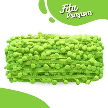 Imagem de Fita Pompom Verde Neon 30mm Rolo Com 25 Metros - Nybc