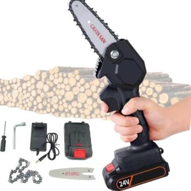 Imagem de Motosserra Mini Bateria Recarregável Poda-galho Preto Cor Black/Preto