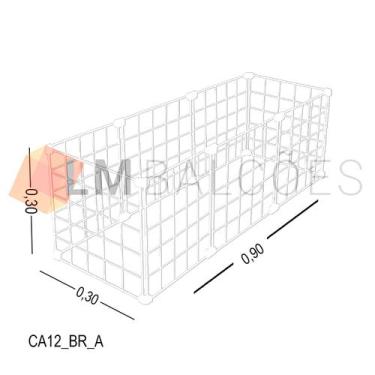 Imagem de Cercadinho Para Pet Tela Aramada - 0,90 x 0,30 x 0,30 - BRANCO - LM Ba