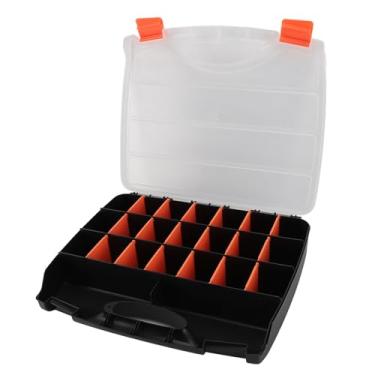 Imagem de Caixa Organizadora de Hardware, Caixa de Armazenamento de Peças Pequenas, Recipiente Organizador de Ferramentas Com Divisórias de Plástico Removíveis para Parafusos, Porcas,