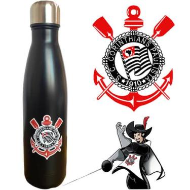 Imagem de Cantil Esportivo de Aço Inox 750ml Corinthians Inquebrável Barato - Bl