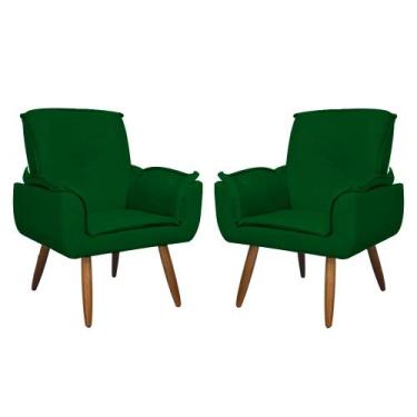 Imagem de Kit 02 Poltronas Decorativa Emília Plus Suede Várias Cores - Ds Estofa