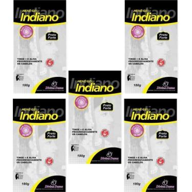 Imagem de Hene em Gel Divina Dama Indiano 180gr Preto Forte (Preto Azulado) Pouc