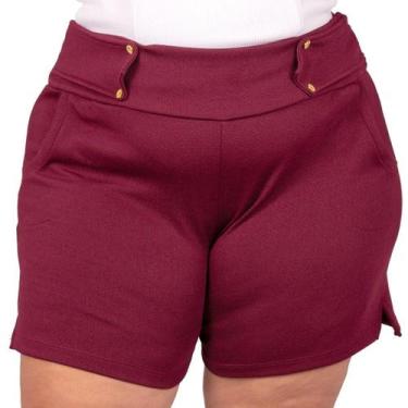 Imagem de Bermuda Feminina Malha Crepe Social Acima Do Joelho Moda Plus Size Bas