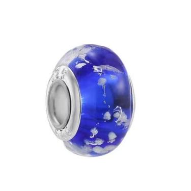 Imagem de Conjunto Berloque Murano Prata 925 - JMH Sets, Azul granulado