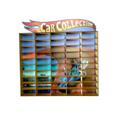 Imagem de Prateleira Decorativo Adesivado Para 50 Carrinhos Hotwheels - babykids