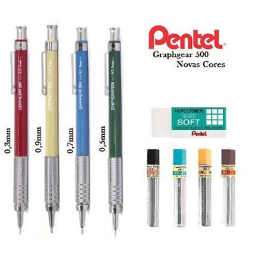 Imagem de Kit Lapiseira Pentel Graphgear 500 Cores Novas Profissional