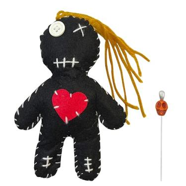 Imagem de 6.2" Handmade Empath Protection Poppet Voodoo Doll, Halloween Decor, Witch Wicca Pagan Altar (Dark Golden Blonde Hair)
