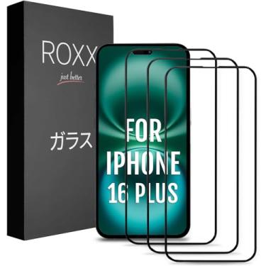 Imagem de Protetor de tela ROXX NEO japonês 9H 3D (pacote com 3) | Cobertura total da tela | Para iPhone 16 Plus | Mais rígido | Mais transparente | Resistente a arranhões | Combina perfeitamente com capas ROXX