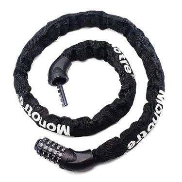 Imagem de Monotre Cadeado de corrente de bicicleta, combinação redefinível de 5 dígitos, trava de corrente de bicicleta antirroubo resistente, trava de segurança de 9 m de comprimento sem chave para bicicletas, scooters, motocicletas, portas, cercas