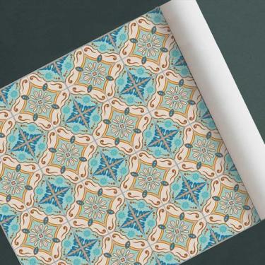 Imagem de Papel de parede adesivo azulejo ladrilho modelo retro - D. Lima Produt