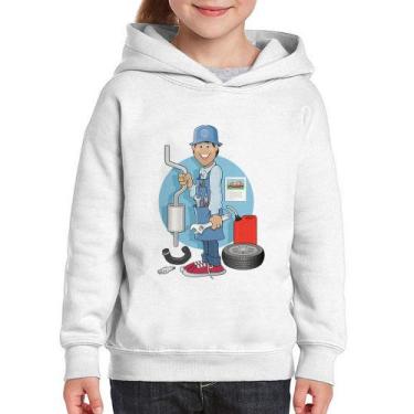 Imagem de Moletom Infantil Mecânico - Foca na Moda, Branco, 12