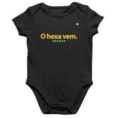 Imagem de Body Bebê Algodão O hexa vem - Foca na Moda, Preto, GG